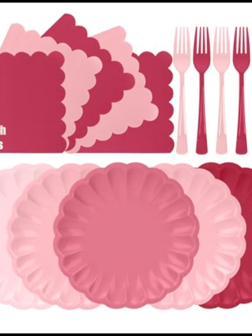 96Pcs Paper Plates Napkins Forks Disposable Party Set Serves 32